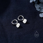 Super Cute Cat Huggie Earrings in Sterling Silver - Cute Cat Huggie Hoops, Cat Lover Gift, Cat Mum Gift, Cat Hoop Earrings