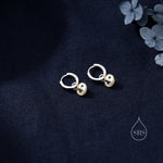 Super Cute Barn Owl Huggie Earrings in Sterling Silver - Cute Baby Owl Huggie Hoops, Detachable Owl Charm Hoops