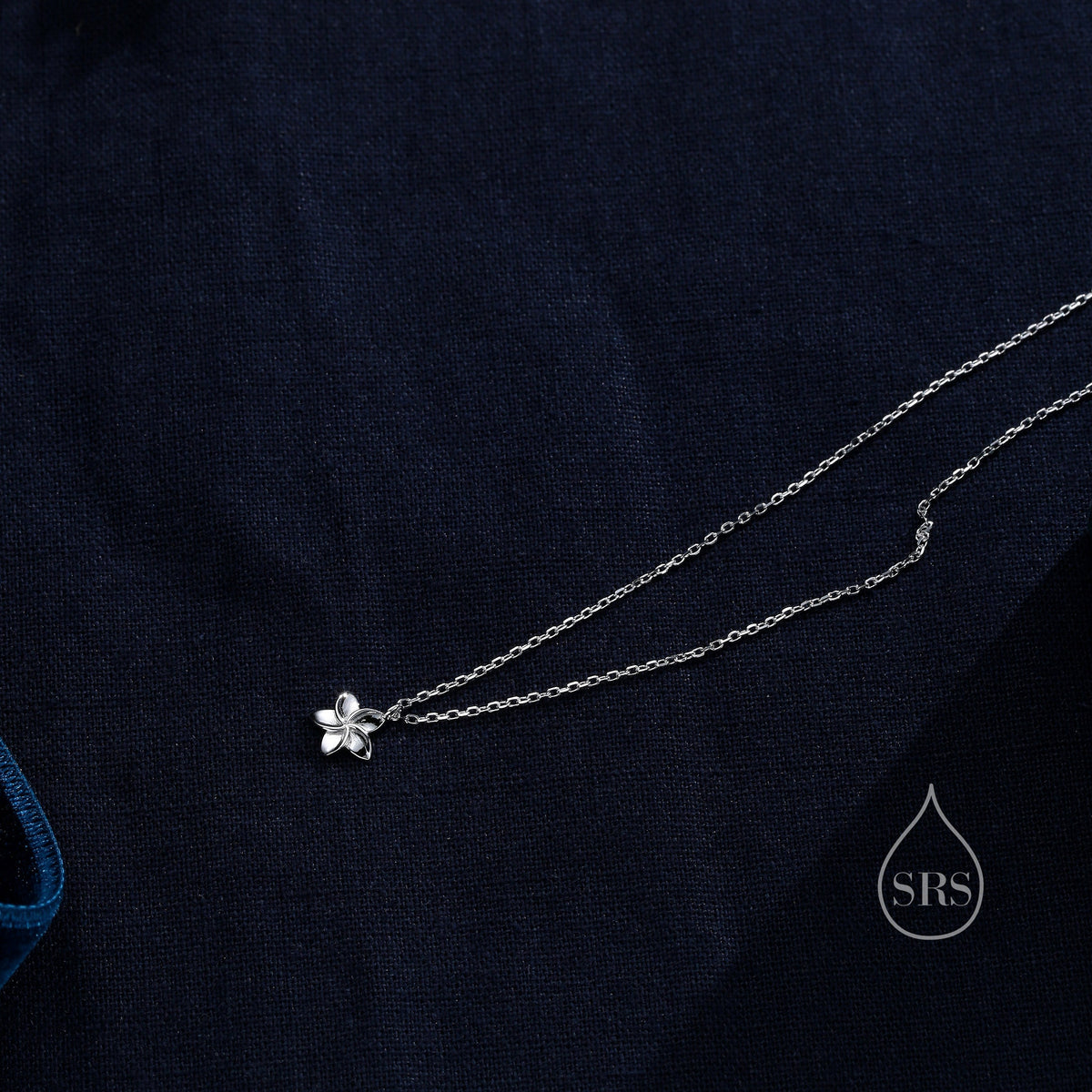Tiny Plumeria Flower Pendant Necklace in Sterling Silver, Silver or Gold, Plumeria Flower Necklace, Plumeria Necklace, Nature Inspired