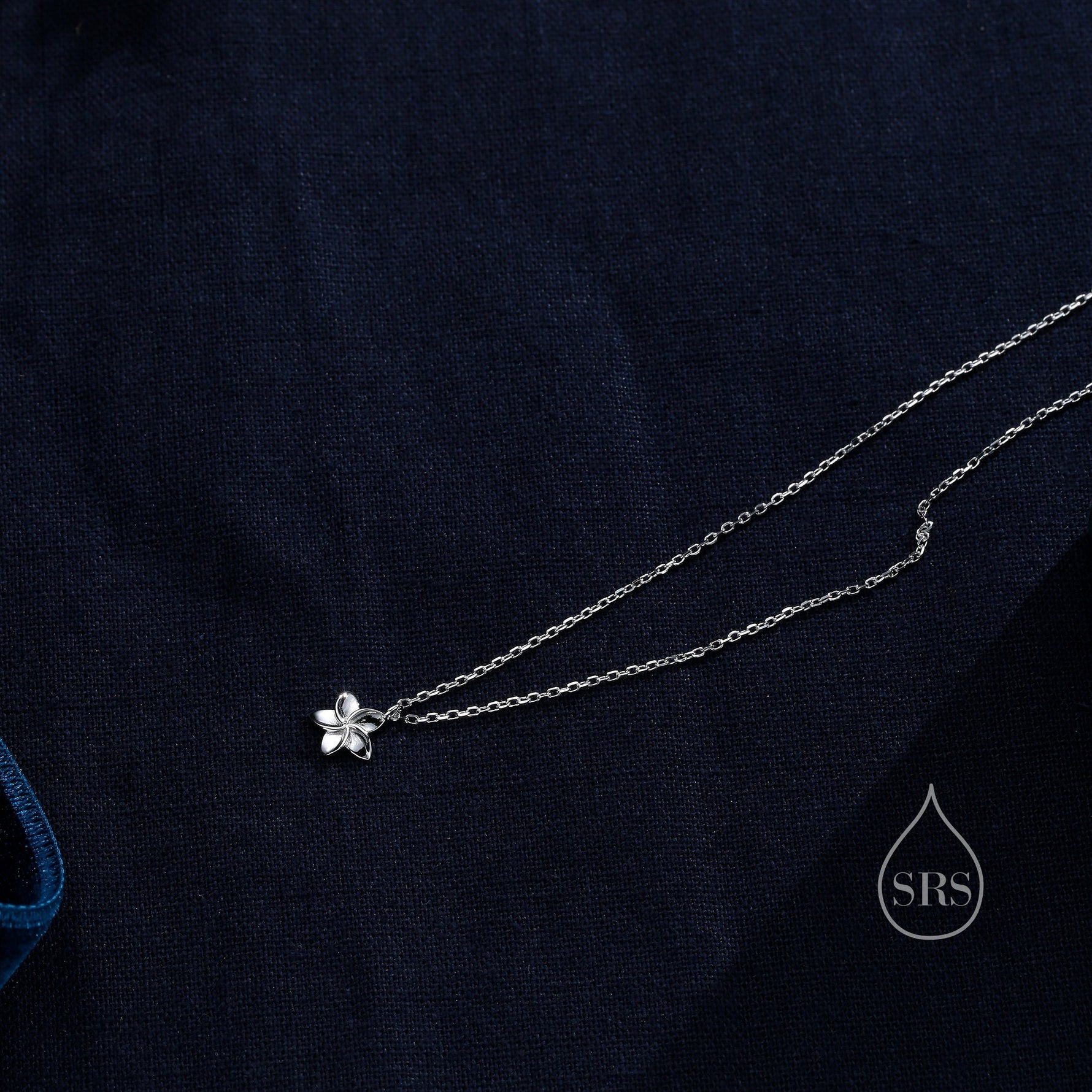 Tiny Plumeria Flower Pendant Necklace in Sterling Silver, Silver or Gold, Plumeria Flower Necklace, Plumeria Necklace, Nature Inspired