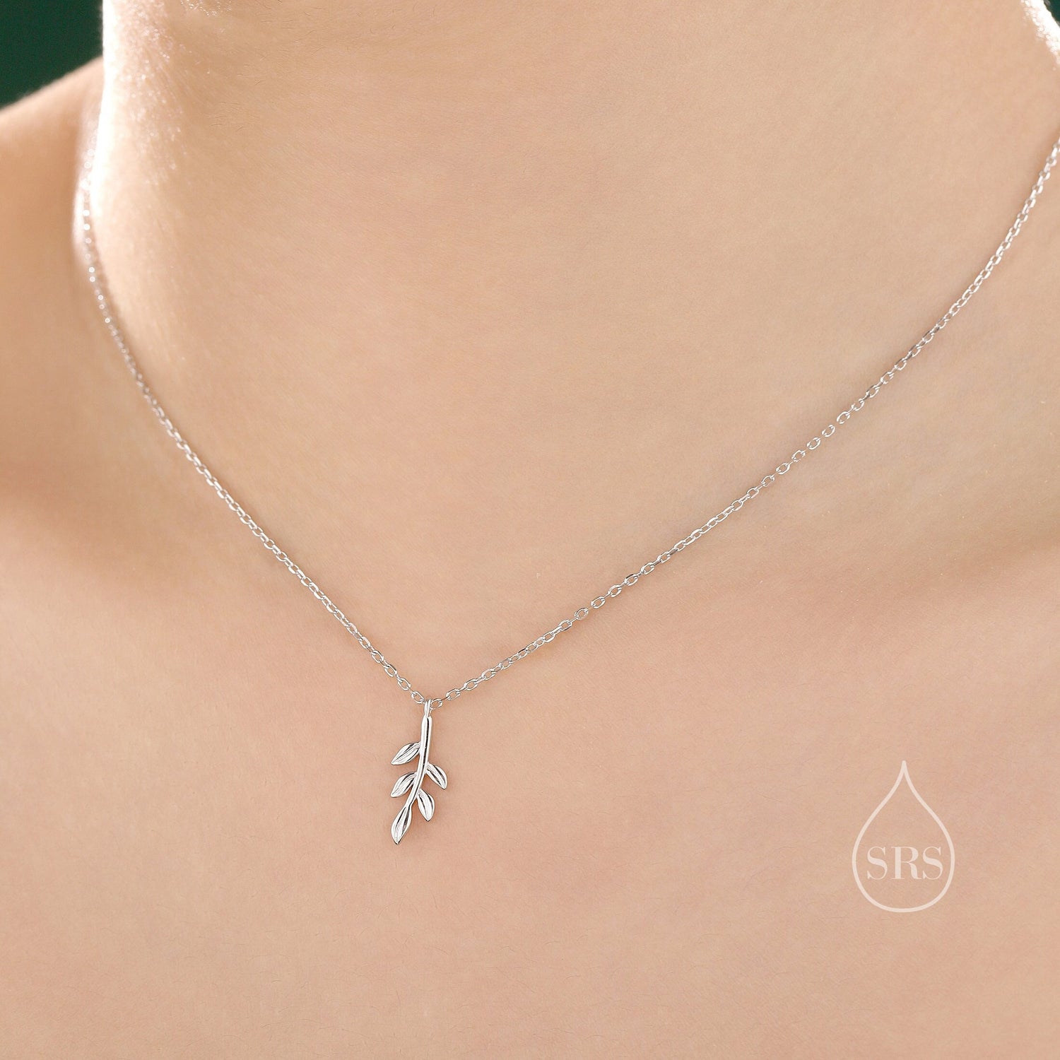 Olive Leaf Pendant Necklace