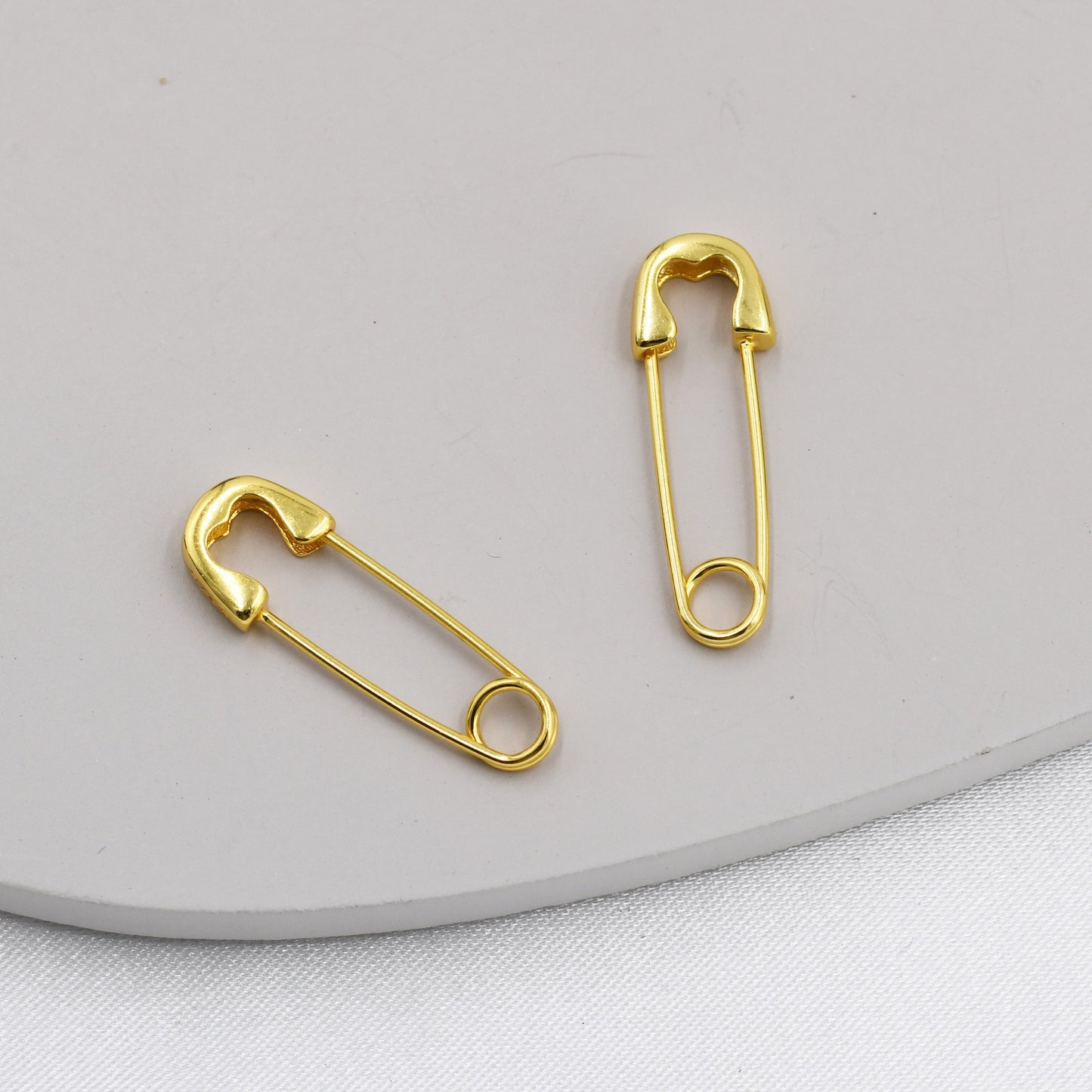 Safety Pin Hoop Earrings in Sterling Silver, Silver, Gold or Black Rhodium, Available in 3 Sizes, Safety Pin Earrings, Silver or Black