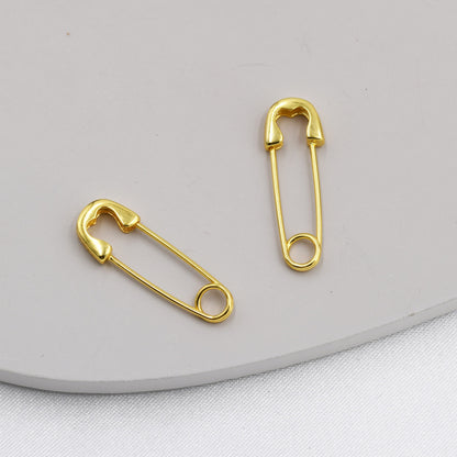 Safety Pin Hoop Earrings in Sterling Silver, Silver, Gold or Black Rhodium, Available in 3 Sizes, Safety Pin Earrings, Silver or Black