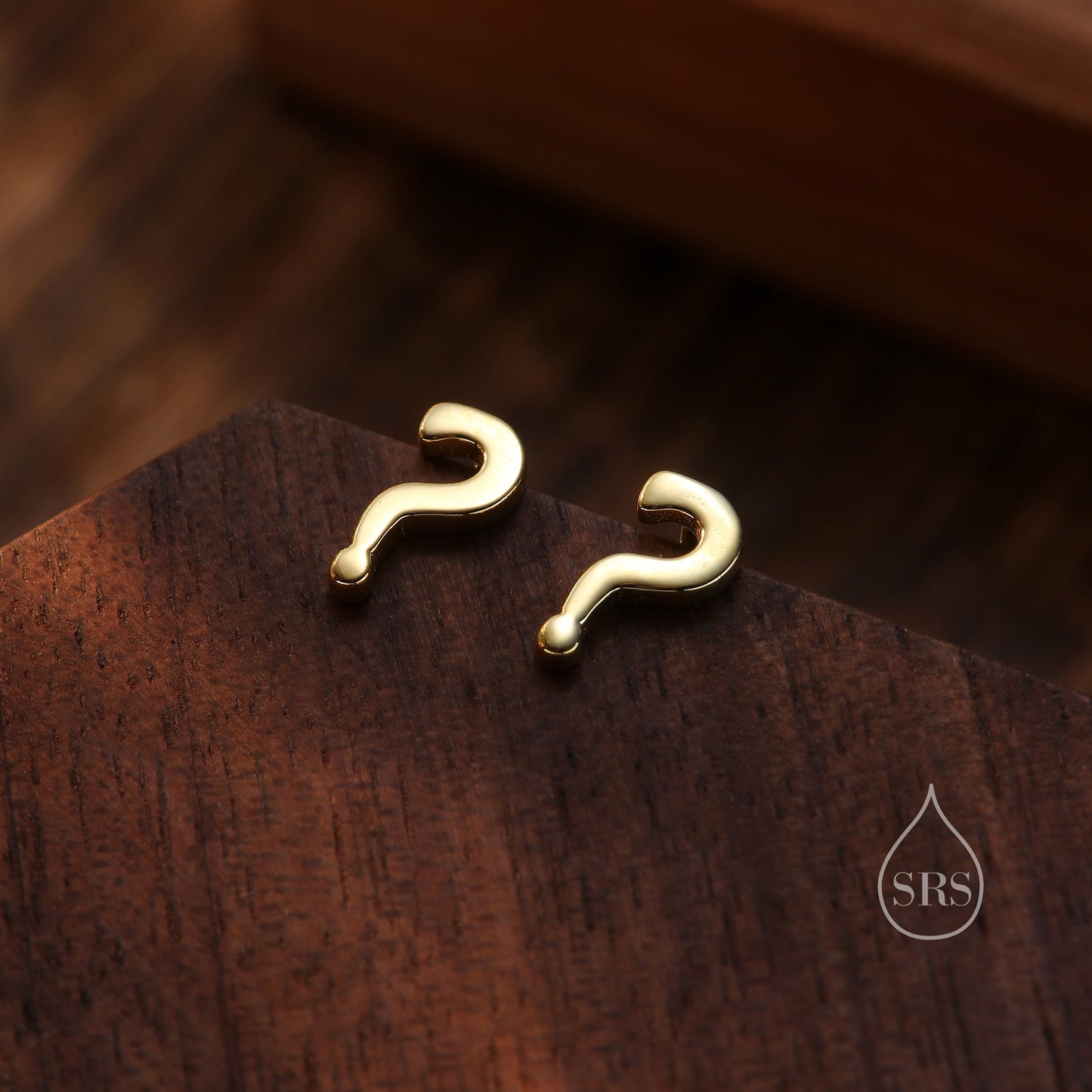 Question Mark Stud Earrings in Sterling Silver, Silver or Gold or Rose Gold, Question Mark Earrings, Fun and Playful Jewellery