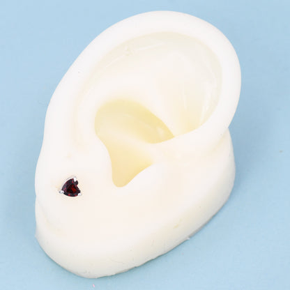 Natural Dark Garnet Crystal Heart Stud Earrings in Sterling Silver,4mm Garnet Crystal, Heart Stud Earrings, Tiny Heart Earrings