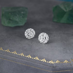 Sterling Silver Hammered Disk Stud Earrings, Hammered Earrings, Coin Earrings