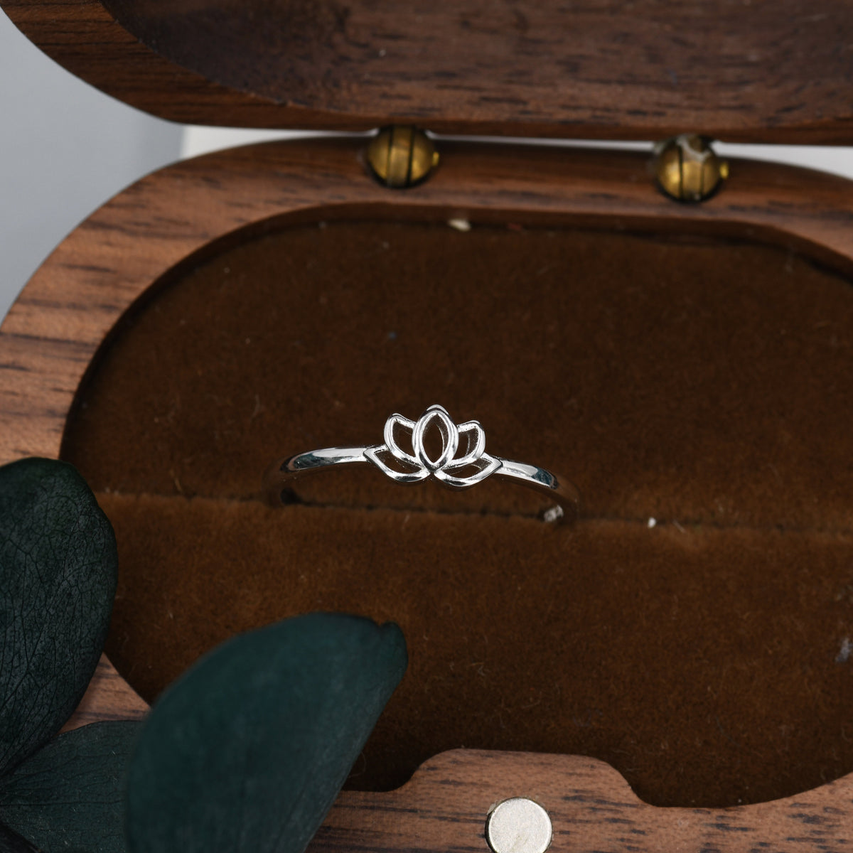 Sterling Silver Tiny Lotus Flower Ring, Adjustable Size, Delicate Lotus Ring, Lotus Flower Ring