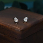 Sterling Silver Pear Cut Moissanite Earrings, 4x6mm Droplet Moissanite Diamond Earrings, April Birthstone Earrings