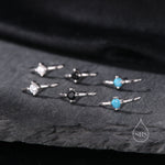 Single Piercing CZ Skinny Earlobe Cuff Earring in Sterling Silver, Lobe Cuff, Silver or Gold or Rose Gold, Stapler Earrings