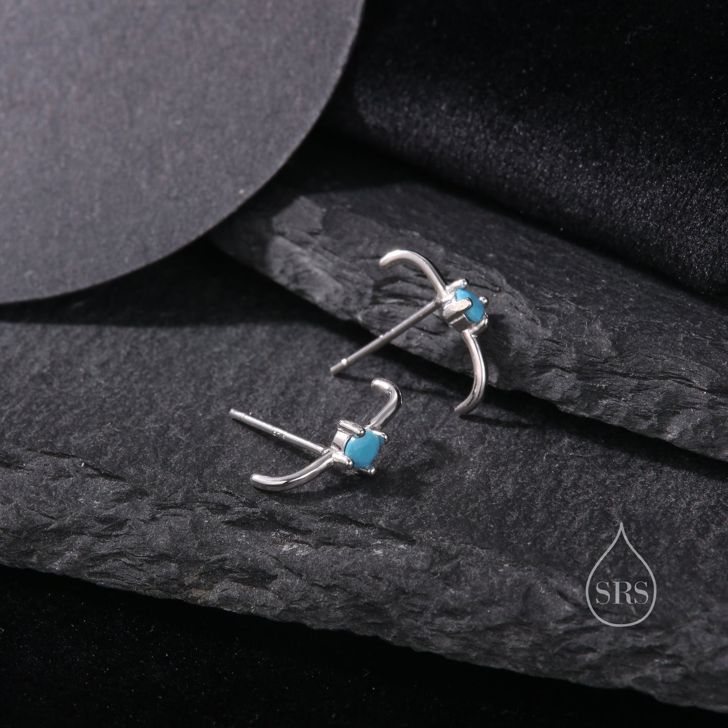 Single Piercing CZ Skinny Earlobe Cuff Earring in Sterling Silver, Lobe Cuff, Silver or Gold or Rose Gold, Stapler Earrings