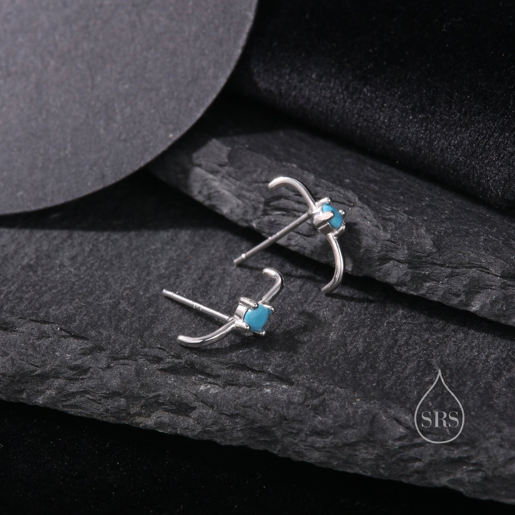 Single Piercing CZ Skinny Earlobe Cuff Earring in Sterling Silver, Lobe Cuff, Silver or Gold or Rose Gold, Stapler Earrings