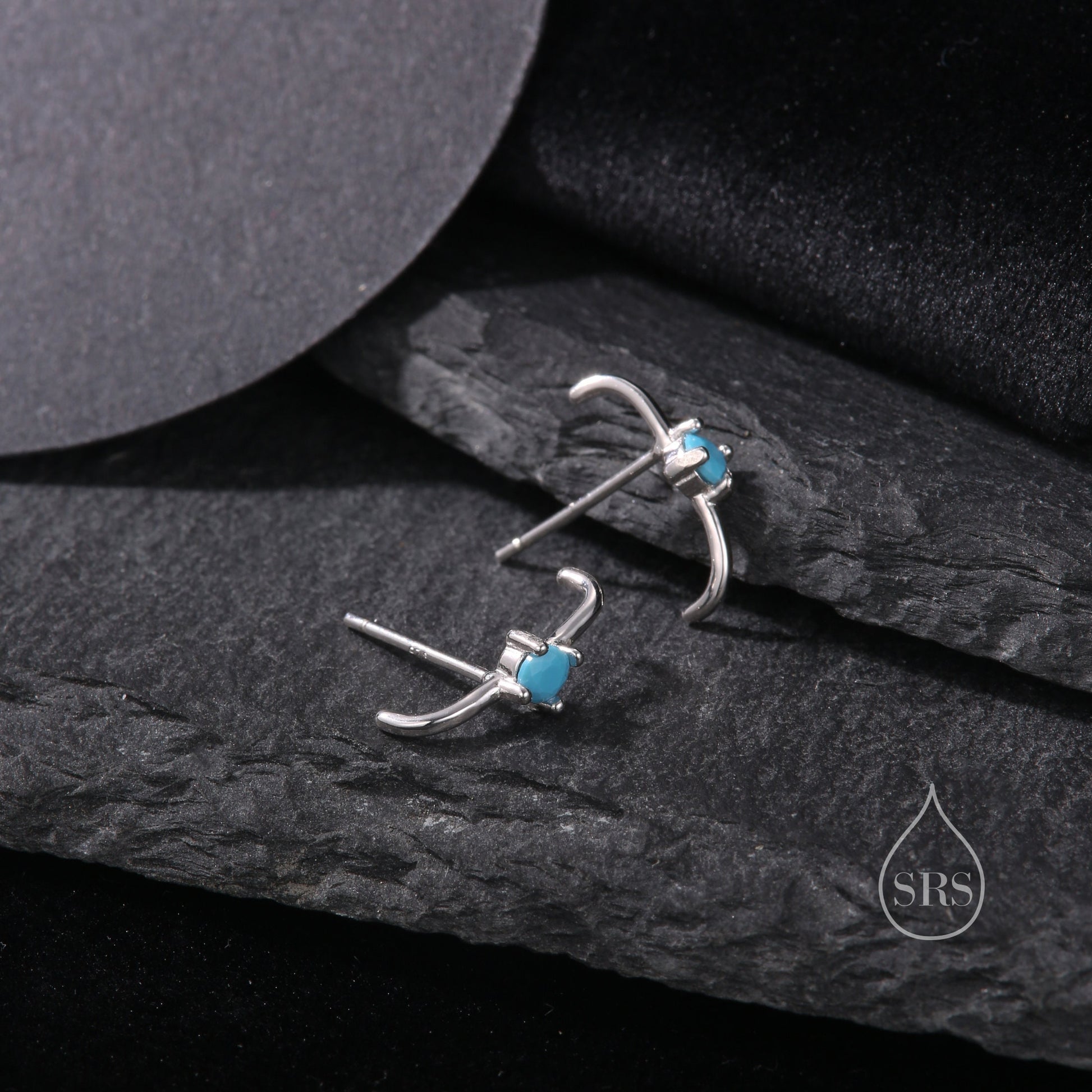 Single Piercing CZ Skinny Earlobe Cuff Earring in Sterling Silver, Lobe Cuff, Silver or Gold or Rose Gold, Stapler Earrings