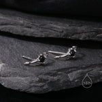 Single Piercing CZ Skinny Earlobe Cuff Earring in Sterling Silver, Lobe Cuff, Silver or Gold or Rose Gold, Stapler Earrings