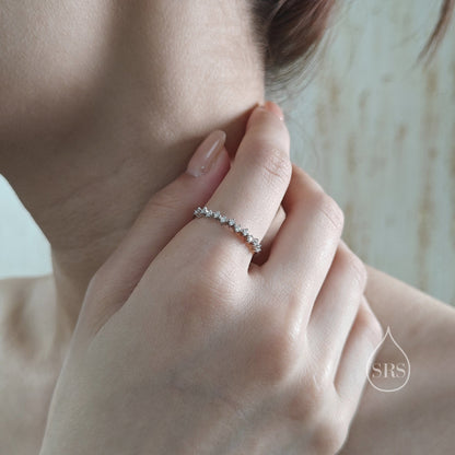 CZ Constellation Ring in Sterling Silver, Size US 5- 8, Skinny CZ Ring, Sterling Silver Star Ring