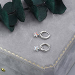 Aurora Colour Flower CZ Huggie Hoop in Sterling Silver, Silver or Gold, Colour Changing Flower Hoops, Detachable and Interchangeable