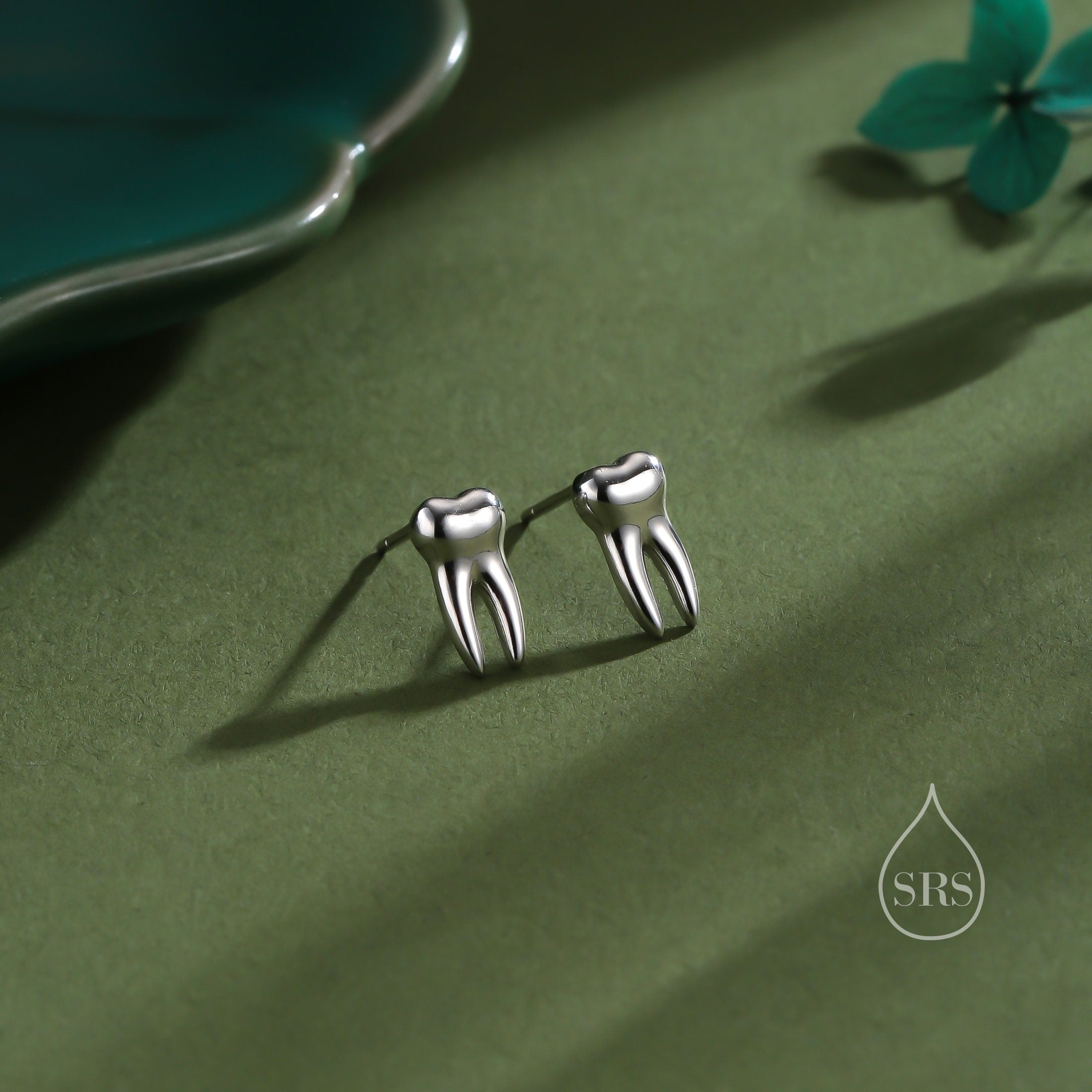 Tooth earrings studs clearance