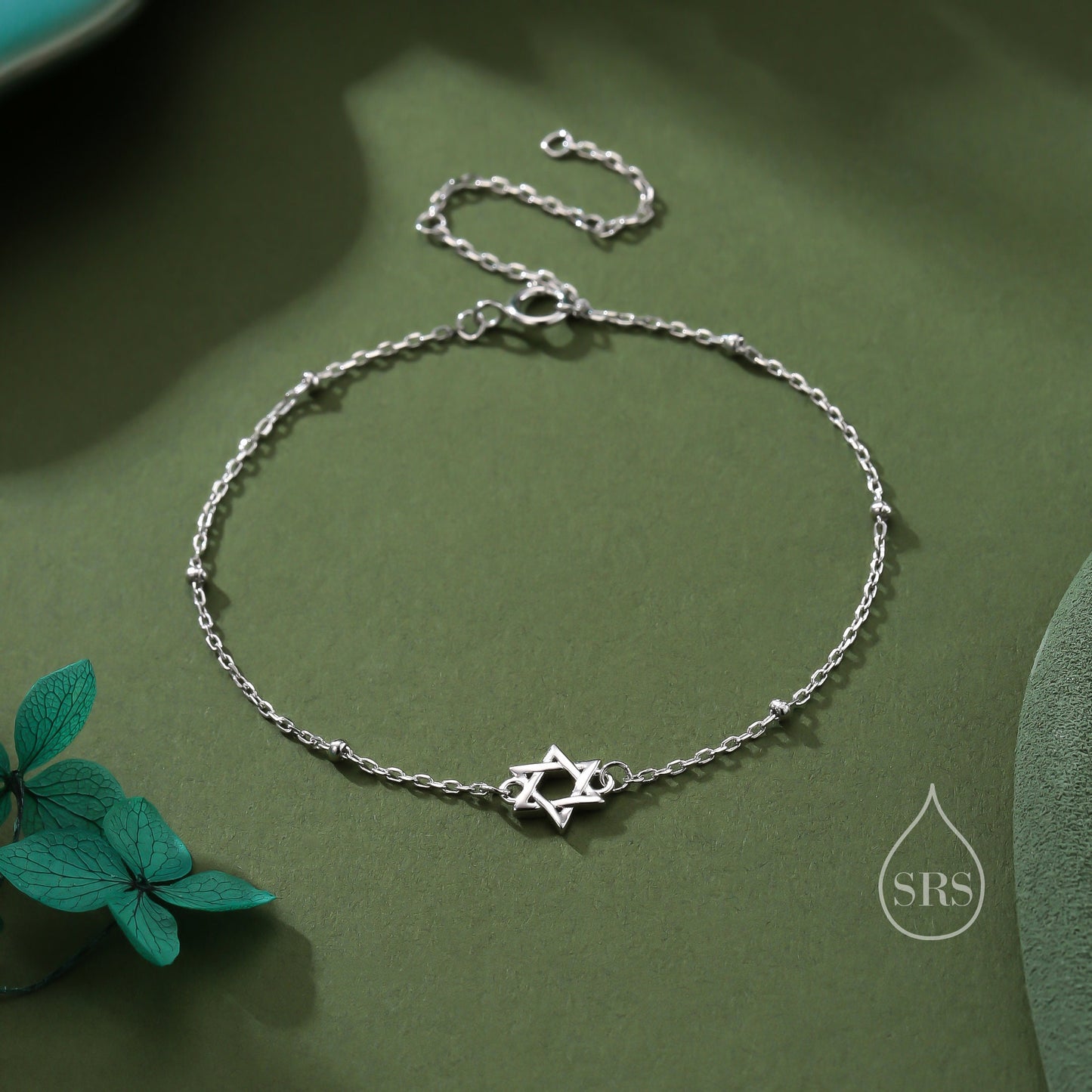 Star of David Bracelet in Sterling Silver, Silver or Gold or Rose Gold, Star Bracelet, Star Jewellery
