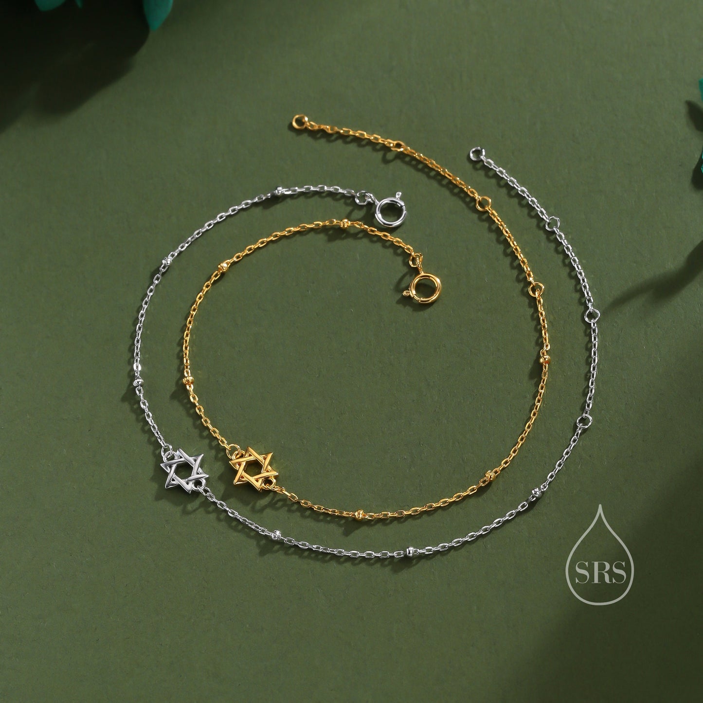 Star of David Bracelet in Sterling Silver, Silver or Gold or Rose Gold, Star Bracelet, Star Jewellery