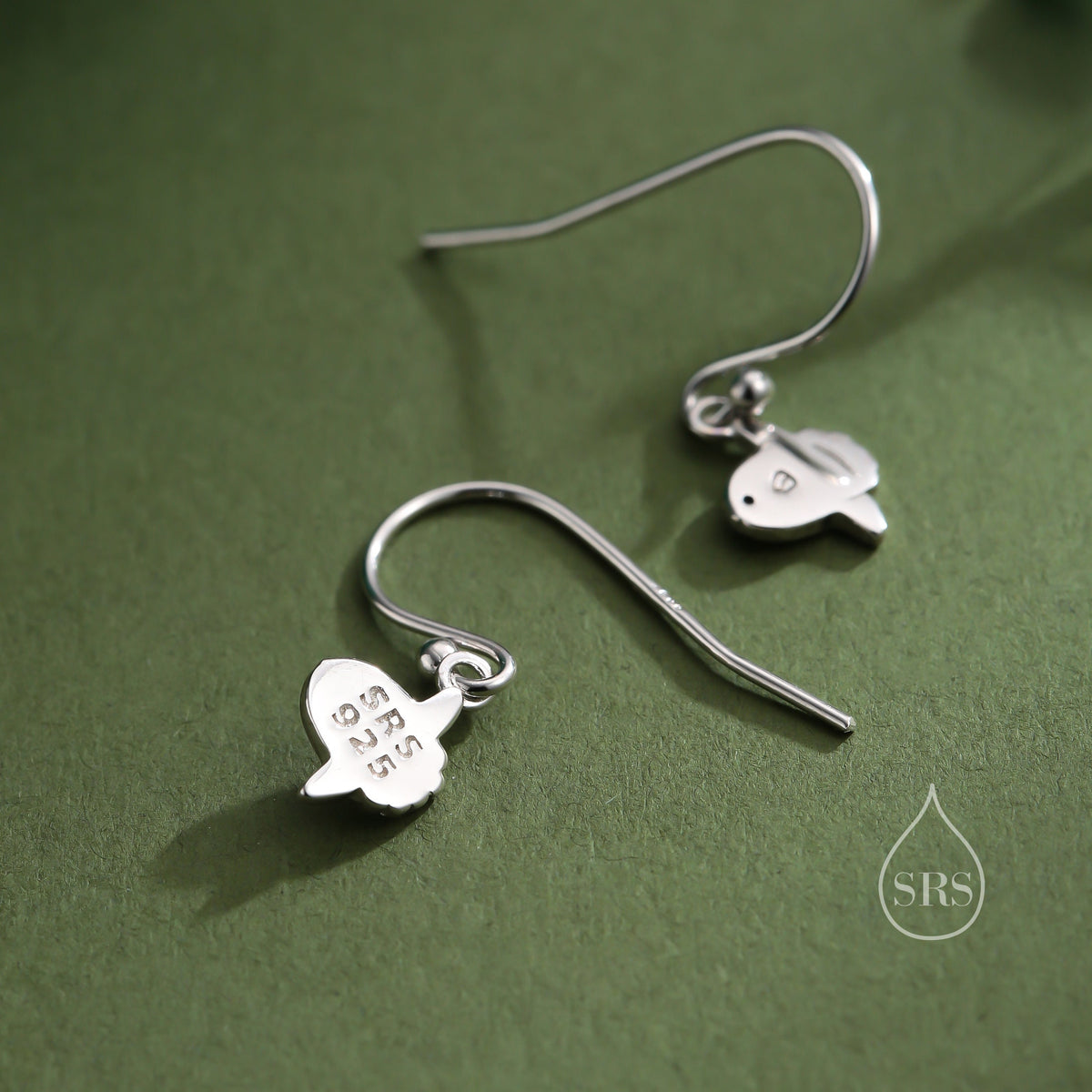 Ocean Sunfish Fish Drop Hook Earrings in Sterling Silver, Silver, Gold or Rose Gold, Sun Fish Earrings, Mola Mola Earrings, Animal Earrings