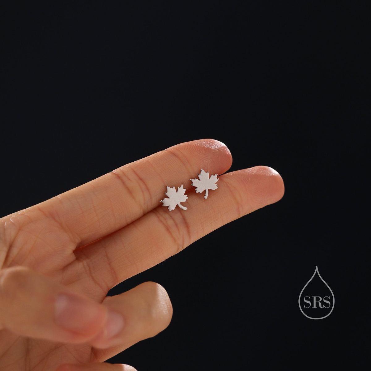 Maple Leaf Stud Earrings in Sterling SilverNature Inspired Flower Earrings -Leaf Earrings, Silver Gold or Rose Gold, Fun, Whimsical