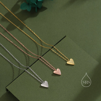 Extra Tiny Heart Pendant Necklace in Sterling Silver, Silver or Gold or Rose Gold, Heart Necklace, Delicate Heart Necklace