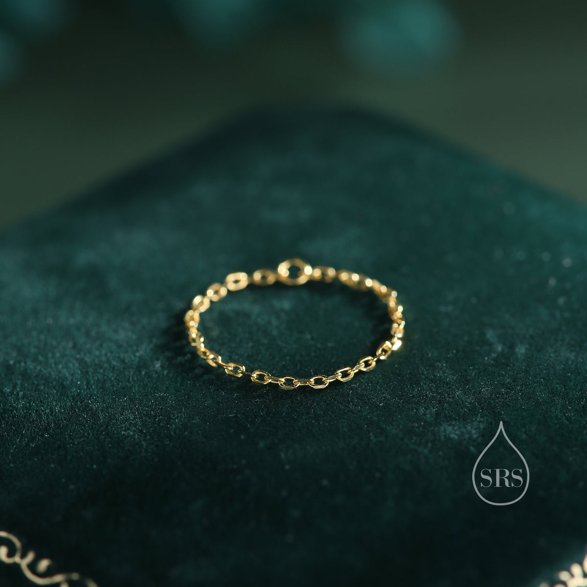 Barely There Chain Ring in Sterling Silver, Dainty Simple Delicate Ring , Thin Ring, Barely Visible Ring, Soft Chain Ring