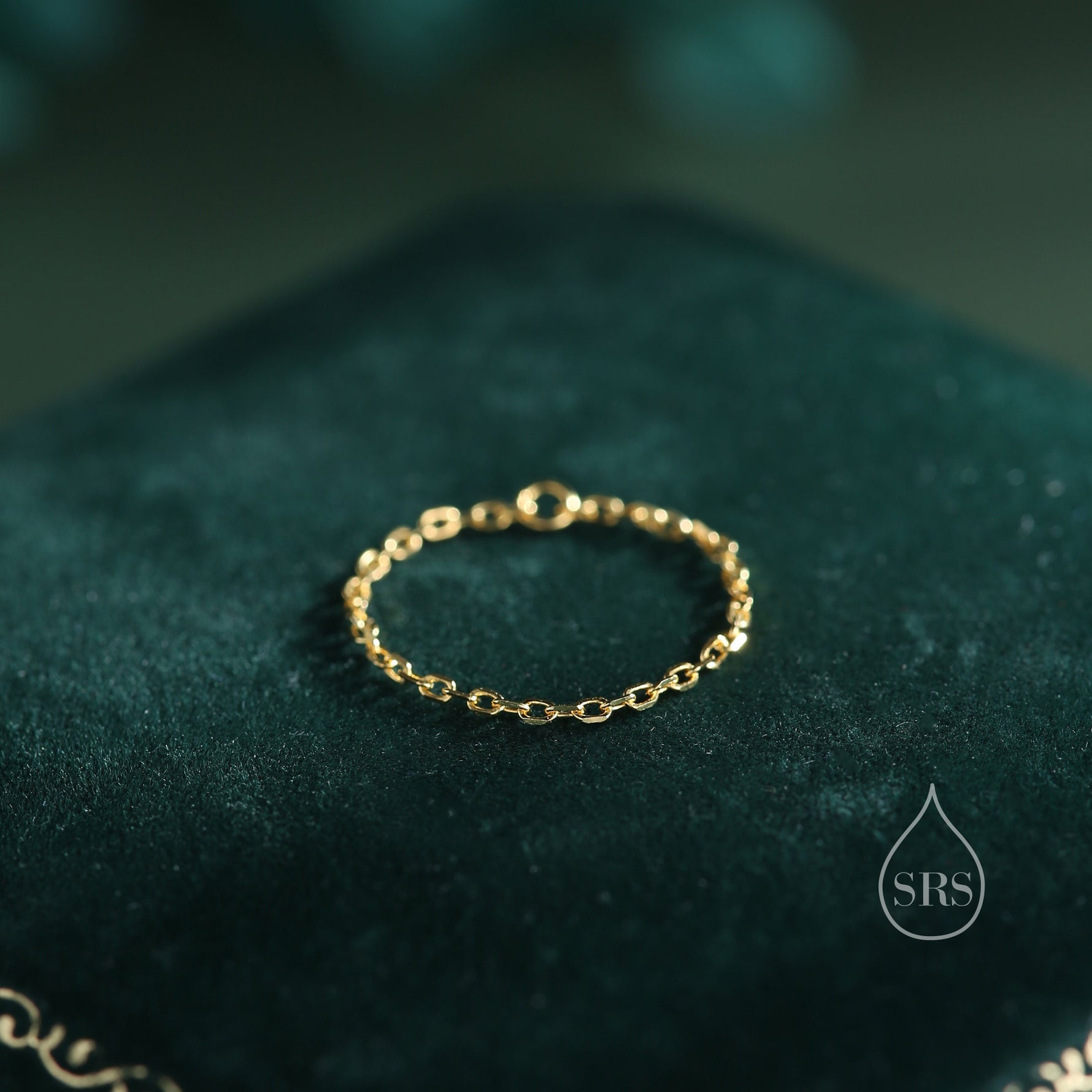 Barely There Chain Ring in Sterling Silver, Dainty Simple Delicate Ring , Thin Ring, Barely Visible Ring, Soft Chain Ring