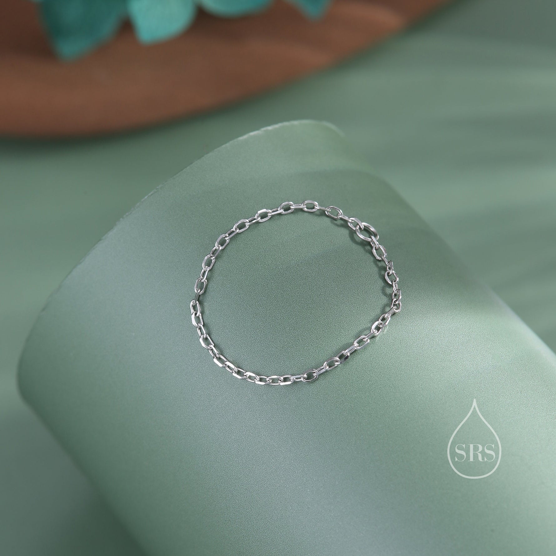Barely There Chain Ring in Sterling Silver, Dainty Simple Delicate Ring , Thin Ring, Barely Visible Ring, Soft Chain Ring