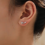Koi Fish 18G Screw Back Earrings in Sterling Silver, Animal Earrings