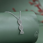DNA Molecular Structure Pendant Necklace Sterling Silver, Silver or Gold or Rose Gold, DNA Necklace, Science Jewellery,Scientist Gift