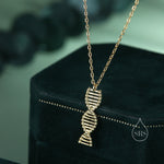 DNA Molecular Structure Pendant Necklace Sterling Silver, Silver or Gold or Rose Gold, DNA Necklace, Science Jewellery,Scientist Gift