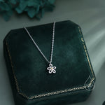 Sterling Silver Tiny Little Forget Me Not Flower Blossom Pendant Necklace with 18ct Gold Plating, Cut-Out Forget-me-not Necklace