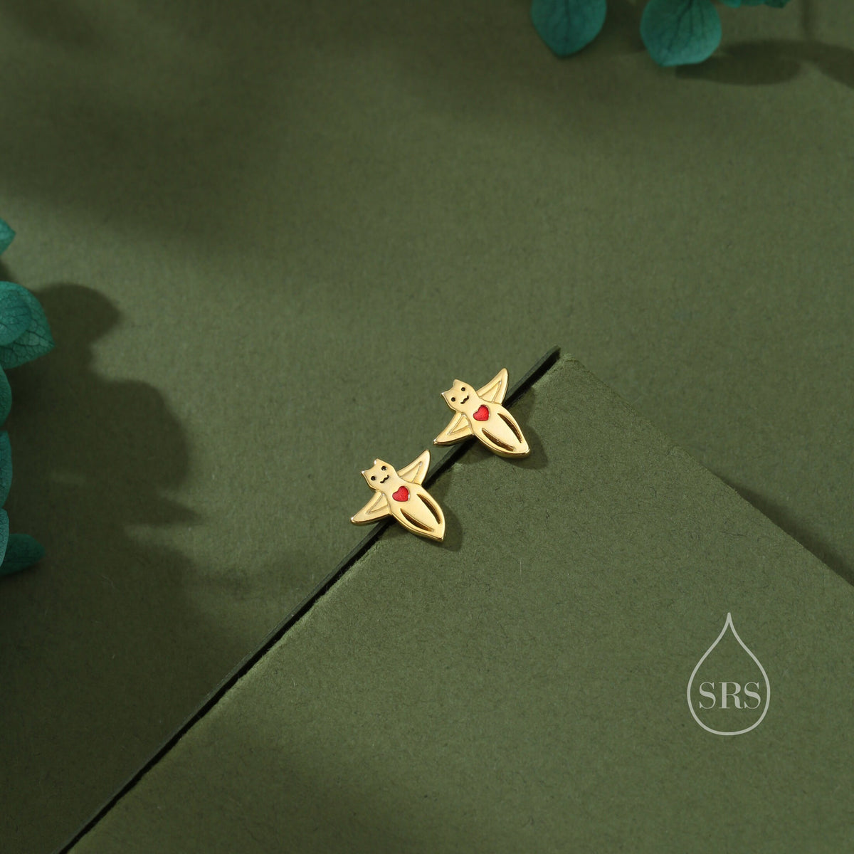 Sale! Sea Angel Stud Earrings in Sterling Silver, Silver or Gold, Tiny Sea Angel Earrings, Ocean Themed Fish Earrings