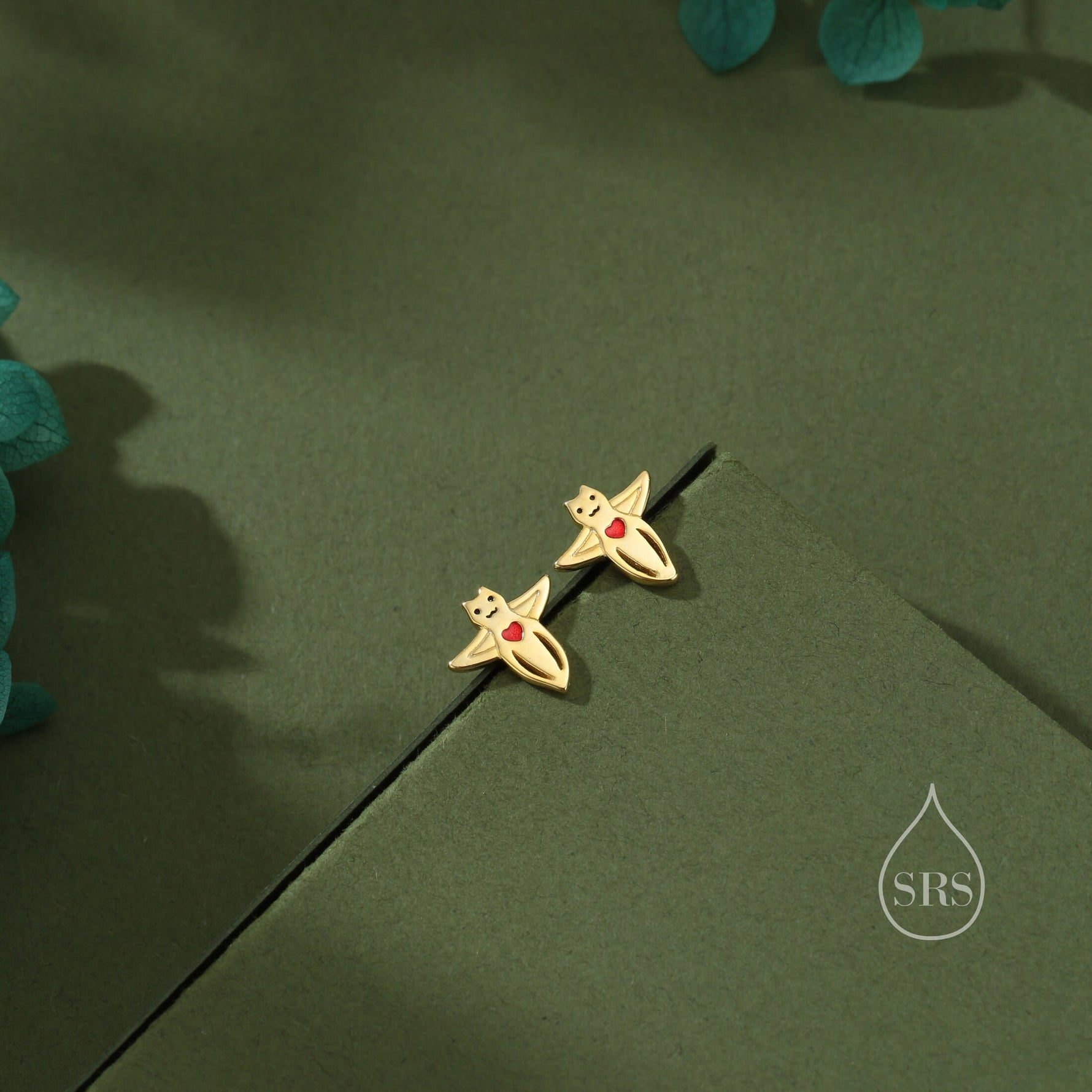 Sale! Sea Angel Stud Earrings in Sterling Silver, Silver or Gold, Tiny Sea Angel Earrings, Ocean Themed Fish Earrings