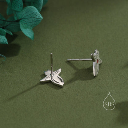 Sea Angel Stud Earrings in Sterling Silver, Silver or Gold, Tiny Sea Angel Earrings, Ocean Themed Fish Earrings