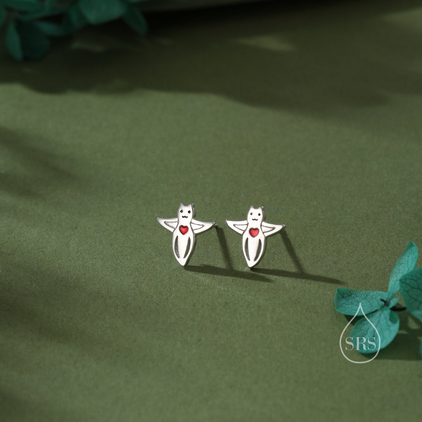 Sea Angel Stud Earrings in Sterling Silver, Silver or Gold, Tiny Sea Angel Earrings, Ocean Themed Fish Earrings
