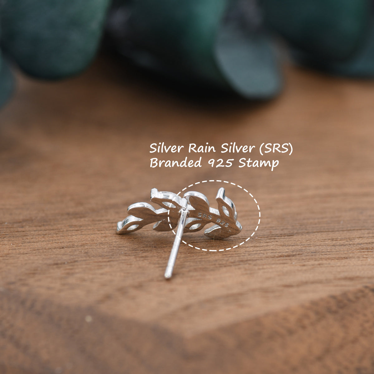 Sparkly Leaf CZ Stud Earrings in Sterling Silver, Silver or Gold, Bridal Jewellery, Bridesmaid's Earrings, Nature Inspired, Botanical