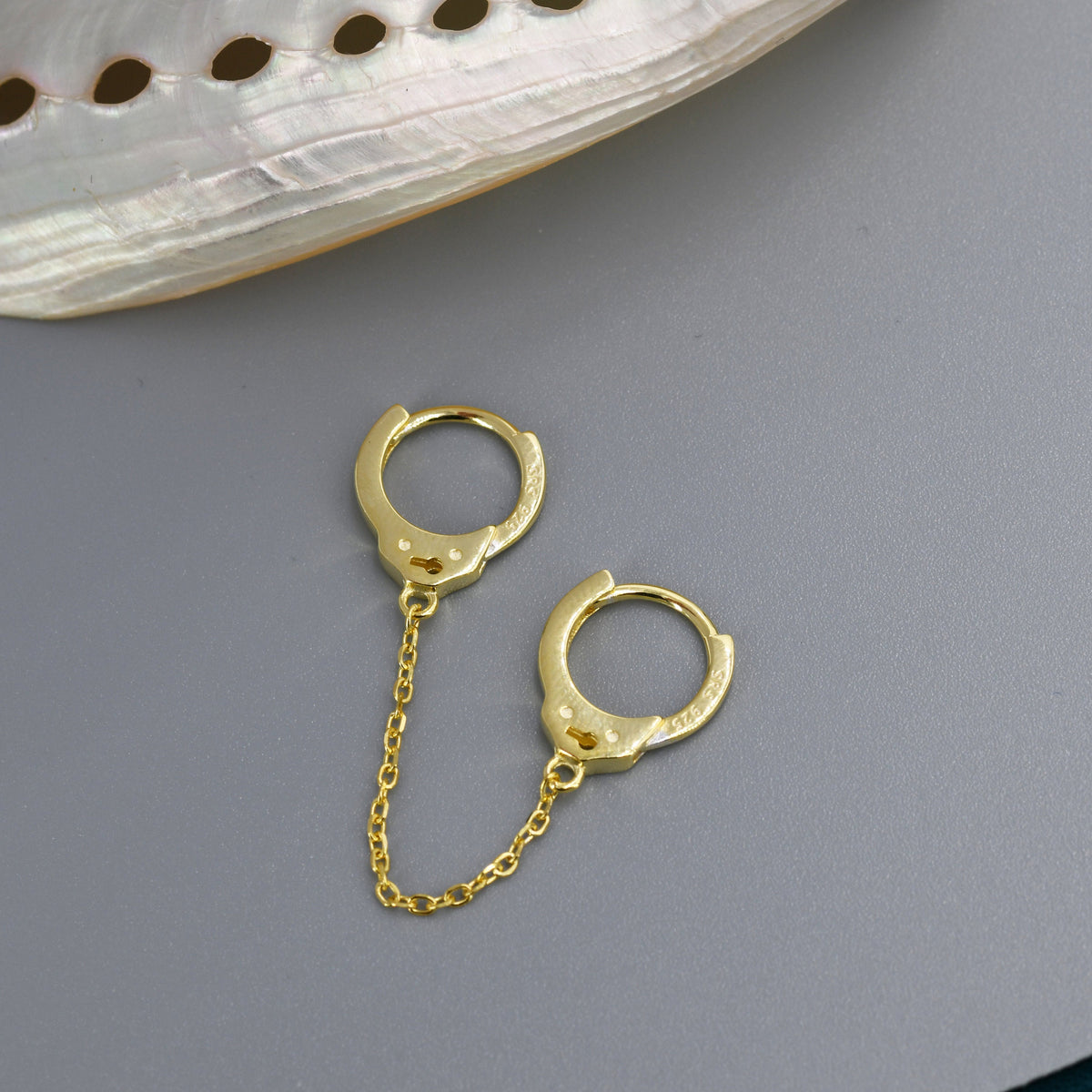 Handcuff Chain Hoop Earrings