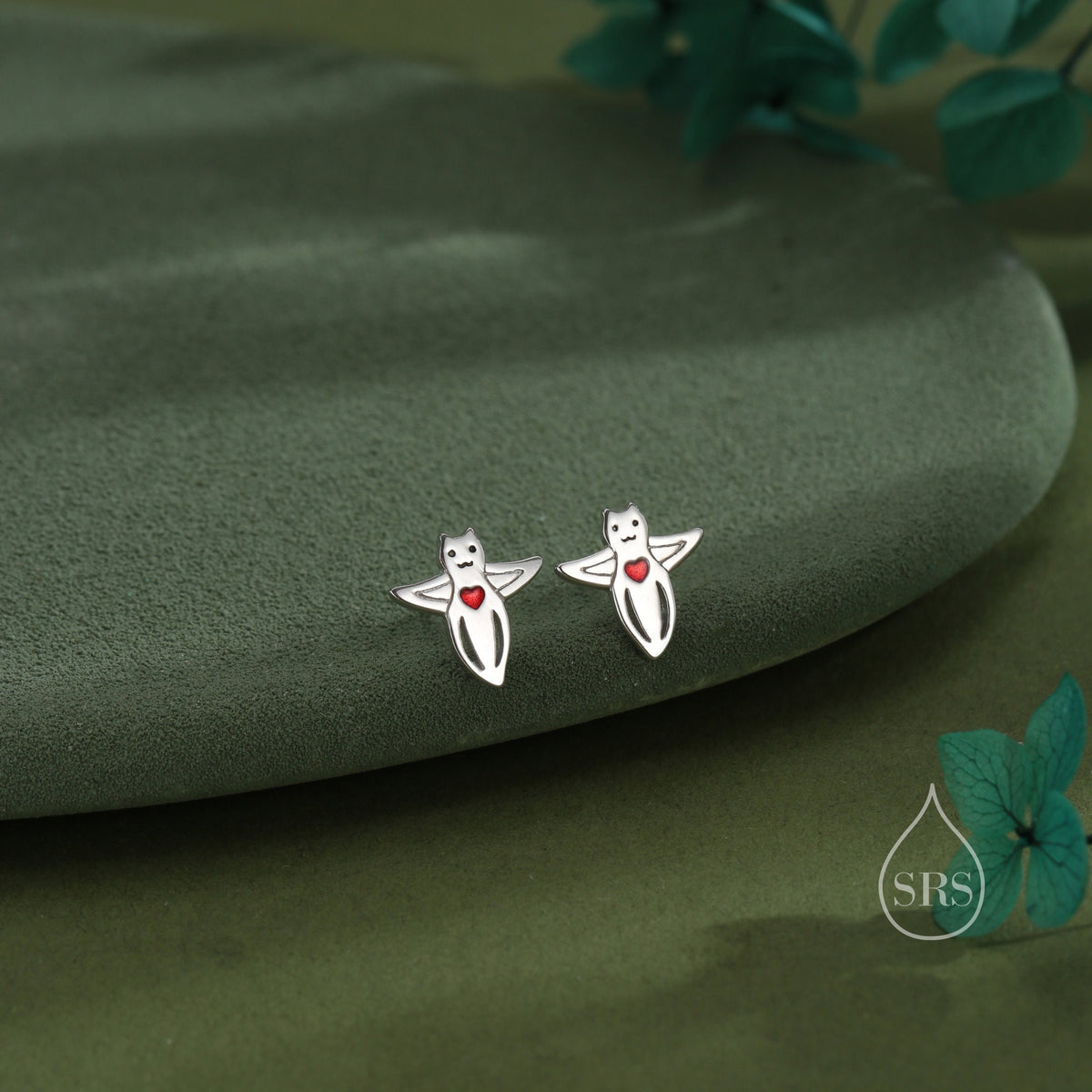Sale! Sea Angel Stud Earrings in Sterling Silver, Silver or Gold, Tiny Sea Angel Earrings, Ocean Themed Fish Earrings