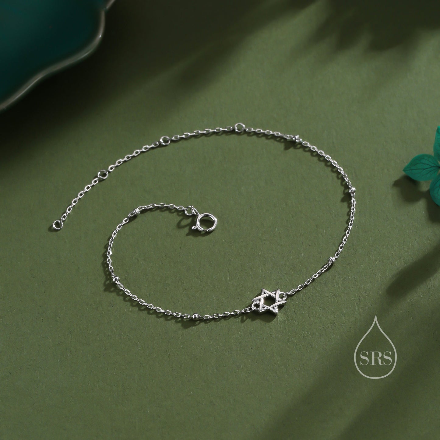 Star of David Bracelet in Sterling Silver, Silver or Gold or Rose Gold, Star Bracelet, Star Jewellery