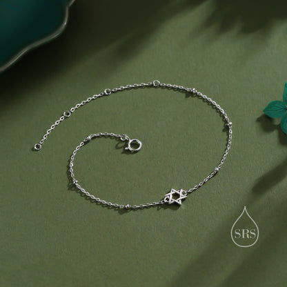 Star of David Bracelet in Sterling Silver, Silver or Gold or Rose Gold, Star Bracelet, Star Jewellery