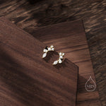 Sterling Silver CZ Cluster 18G Screw Back Stud Earrings
