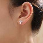 Sale! Sea Angel Stud Earrings in Sterling Silver, Silver or Gold, Tiny Sea Angel Earrings, Ocean Themed Fish Earrings