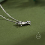 Sausage Dog Pendant Necklace in Sterling Silver, Silver or Gold or Rose Gold, Dachshund Necklace, Fun and Playful Jewellery, Pet Jewellery