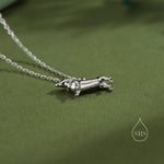 Sausage Dog Pendant Necklace in Sterling Silver, Silver or Gold or Rose Gold, Dachshund Necklace, Fun and Playful Jewellery, Pet Jewellery