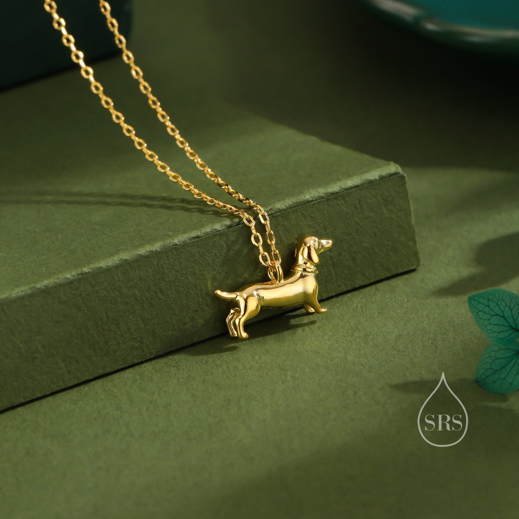 Sausage Dog Pendant Necklace in Sterling Silver, Silver or Gold or Rose Gold, Dachshund Necklace, Fun and Playful Jewellery, Pet Jewellery