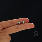 Sterling Silver Tiny Ram Skull Stud Earrings, Silver or Gold or Rose Gold, Ram Skeleton Earrings in Sterling Silver Ram Head Earrings,