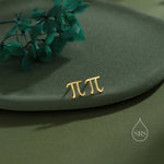 Sterling Silver Pi Stud Earrings - Mathematical Earrings, Silver, Gold or Rose Gold, Math, Geeky, Fun, Cute Fun, Whimsical