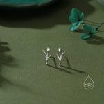 Dainty Tulip Flower Stud Earrings in Sterling Silver, Silver, Gold or Rose Gold Finish, Flower Earrings, Tulip Earrings, Spring Earrings
