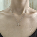 Balanced Bar Necklace in Sterling Silver, Silver or Gold, Horizontal Bar Necklace